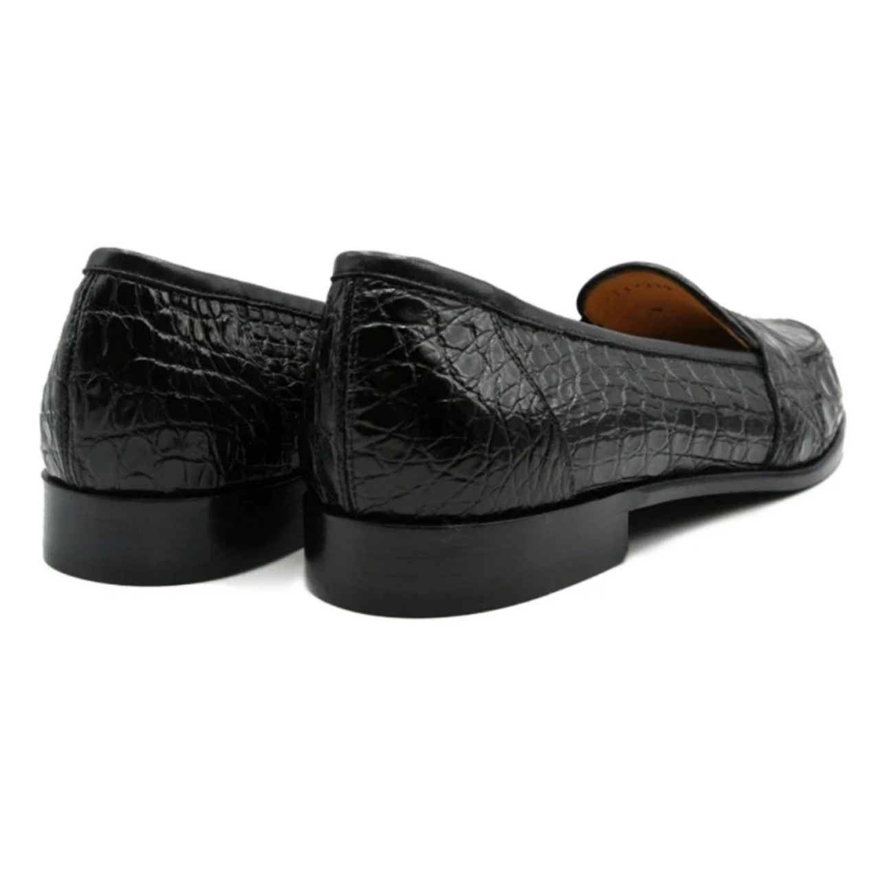 Zelli 100% Caiman Crocodile Italian Penny Loafer - Black 3 Zelli 100% Caiman Crocodile Italian Penny Loafer - Black - Image 3