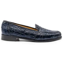 Zelli 100% Caiman Crocodile Italian Penny Loafer - Navy Blue 8 Zelli 100% Caiman Crocodile Italian Penny Loafer - Navy Blue -Suit Discount Store ZEL CRC 11 119 BL 19806.1675108162