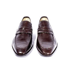 Zelli 100% Genuine Lizard Long Toe Loafer Shoe - Brown -Suit Discount Store ZEL LZ 14 589 2 35200.1519771639