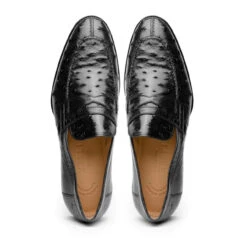 Zelli Italian Long Toe Penny Loafer In Genuine Ostrich Quill -Suit Discount Store ZEL OST 13 500 b 2 61306.1676659766