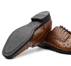 Zelli Italian 100% Genuine Ostrich Quill Cap Toe Dress Shoe -Suit Discount Store ZEL OST 23 538 BRN 3 99370.1676671221
