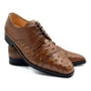 Zelli Italian 100% Genuine Ostrich Quill Cap Toe Dress Shoe