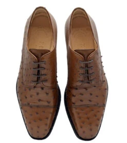 Zelli Italian 100% Genuine Ostrich Quill Cap Toe Dress Shoe -Suit Discount Store ZEL OST 23 538 brn 4 72875.1676671221
