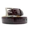 Zelli Genuine Alligator Dress Belt - Bordeaux