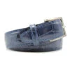 Zelli Genuine Alligator Dress Belt - Denim Blue
