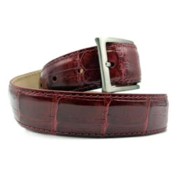 Zelli Genuine Alligator Dress Belt - Red