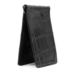 Zelli Genuine Alligator Bi-Fold Money Clip - Black