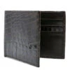 Zelli Genuine Crocodile Bi-Fold Wallet - Dark Brown