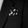 Large Black Polka Dots - 100% Cotton Pre-Folded Pocket Square Insert