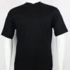 Bassiri Short Sleeve V-Neck Ribbed Jersey Knit Tee - Black