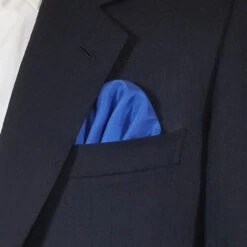 100% Silk Pre-Folded Pocket Square Insert - Blue Tone