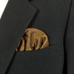 Bronze 100% Jacquard Silk Pre-Folded Pocket Square Insert