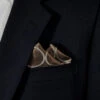 100% Silk Bronze Stitch Circles Pre-Folded Pocket Square Insert