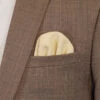 Men's Buttercream 100% Linen Pre-Folded Pocket Square Insert - Fan Design