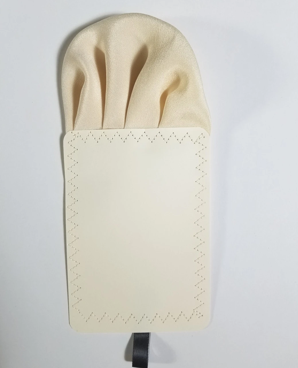 Cream 100% Silk Charmeuse Pre-Folded Pocket Square Insert 4 Cream 100% Silk Charmeuse Pre-Folded Pocket Square Insert - Image 4