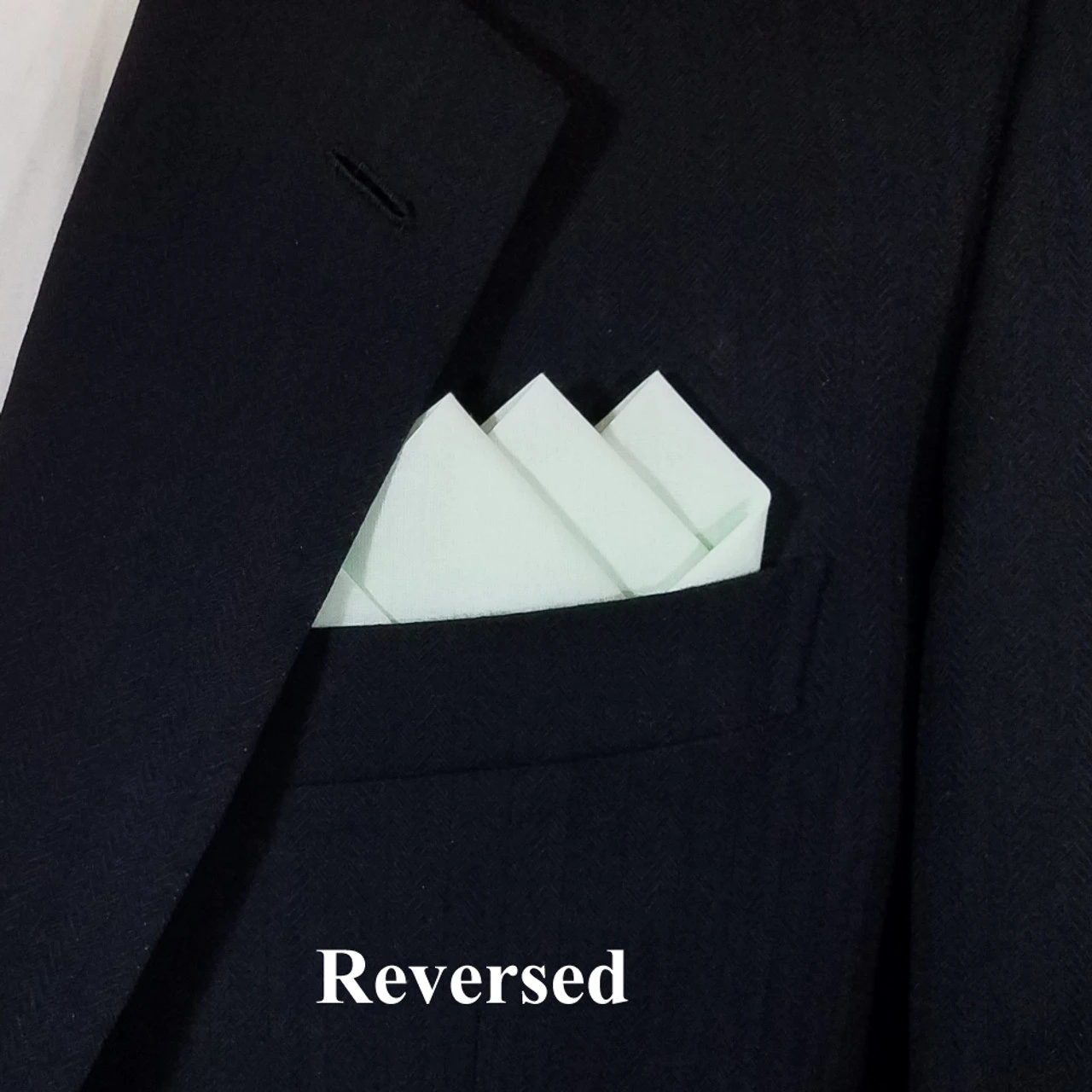 Mint Green 100% Cotton Pre-Folded Pocket Square Handkerchief Insert 3 Mint Green 100% Cotton Pre-Folded Pocket Square Handkerchief Insert - Image 3