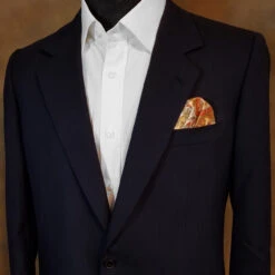 Silk Pre-Folded Fan Design Pocket Square Insert - Melon Orange Floral -Suit Discount Store orangepaisley floral 23383.1644525753