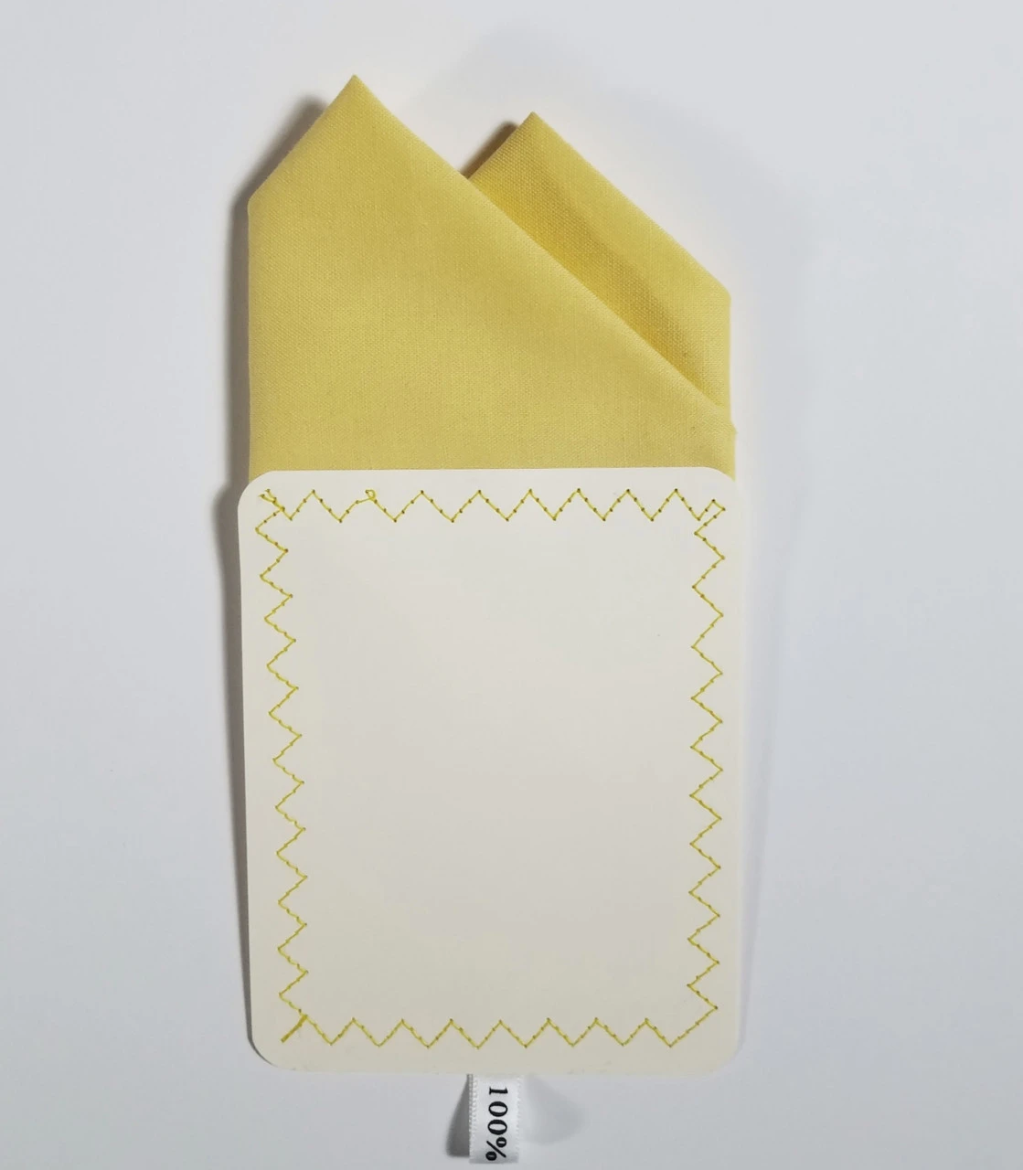 100% Cotton Pre-Folded Pocket Square Handkerchief Insert - Soft Yellow 4 100% Cotton Pre-Folded Pocket Square Handkerchief Insert - Soft Yellow - Image 4