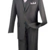 Vinci 2-Button Classic Suit With Vest - Heather Grey