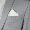 Men's Winter White 100% Linen Pre-Folded Pocket Square Insert - Point Design