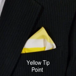 Yellow & White 100% Silk Pre-Folded Pocket Square Insert -Suit Discount Store yellow yellowPoint 2a 44558.1642014807